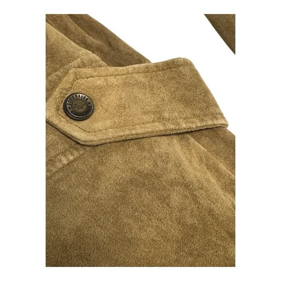 Vintage Y2K Eddie Bauer Seattle 1X Suede Women's Tan Suede Full Zip Jacket - Picture 12 of 13